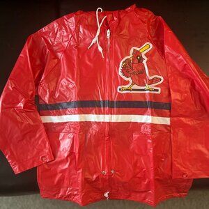 Kids St. Louis Cardinals Baseball Rain Jacket Hooded Red Sponsors